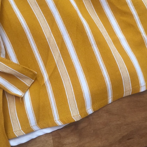 Forever 21 | Wrap Striped Vneck Dress Mustard M - Picture 5 of 5